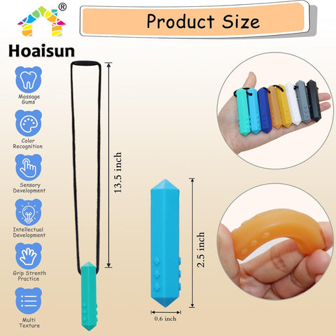 Chewy Necklace Sensory Boys and Girls, 8 Pack Autism Chew Toys for Kids