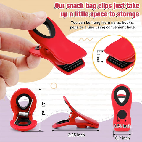 12 Pack Chip Clips, Magnetic Clips for Chips and Other Food Bags