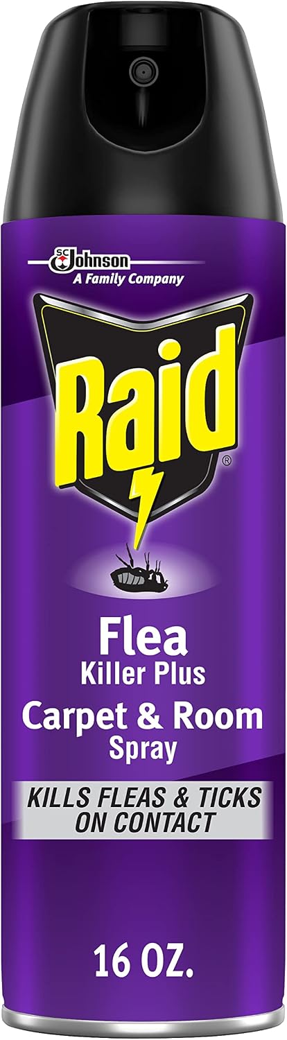 Raid Flea Killer Carpet & Room Spray, Kills Fleas, Ticks, and Eggs, 16 oz