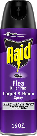 Raid Flea Killer Carpet & Room Spray, Kills Fleas, Ticks, and Eggs, 16 oz