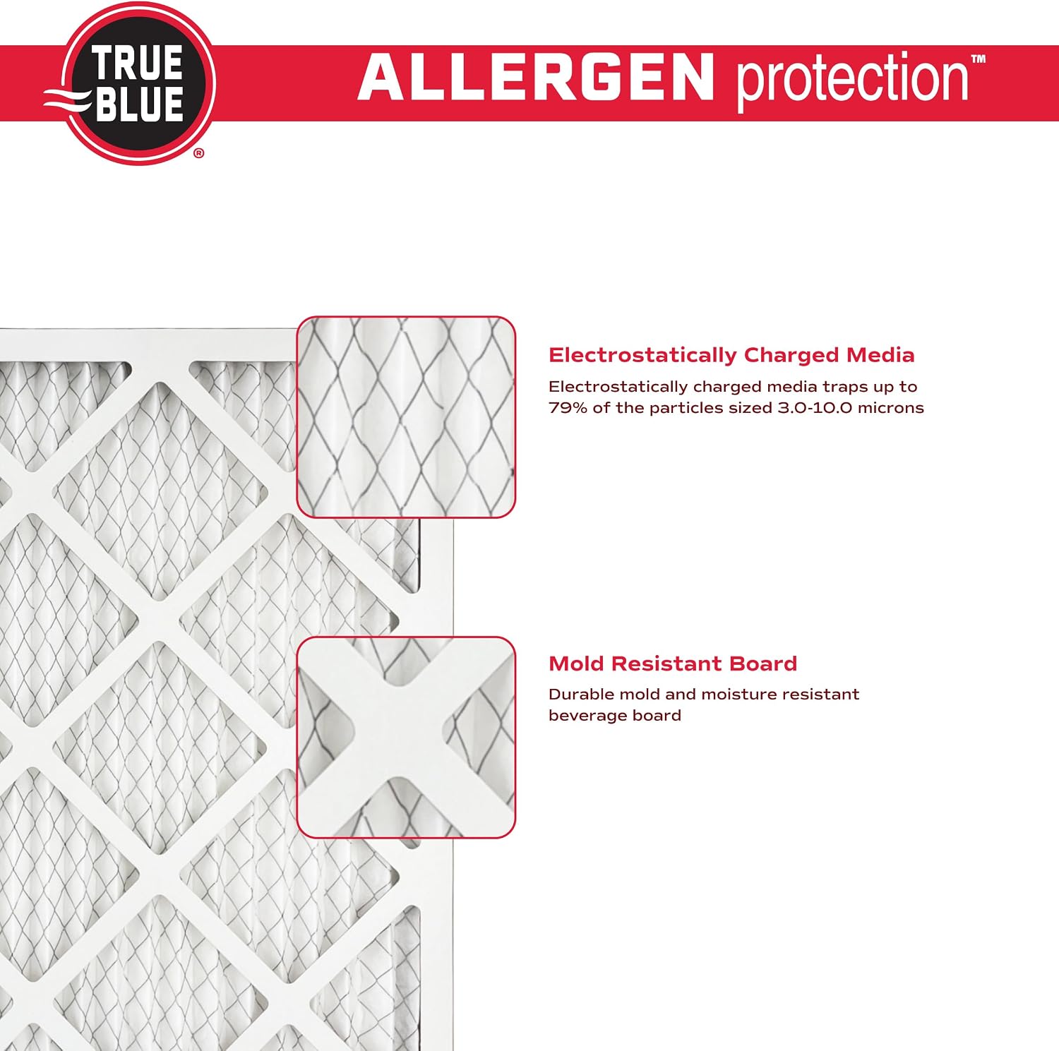True Blue Allergen 20x36x1 Air Filter , MERV 11, 4-Pack