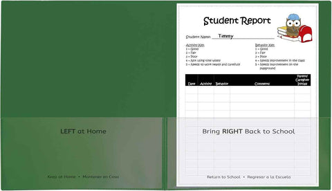 C-Line Classroom Connector School-to-Home Folders, Green, 25 per Box (32003)