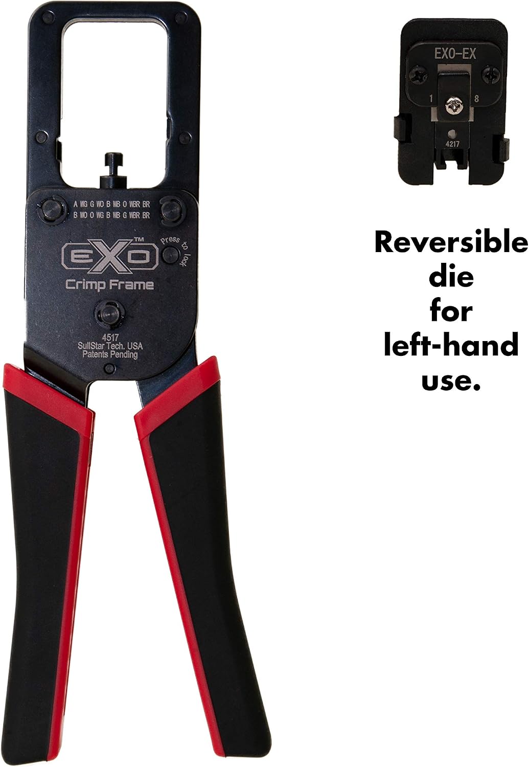 Platinum Tools 100061C Exo Die is easily interchangeable, Network Cable Crimper for RJ45 and Modular Connectors