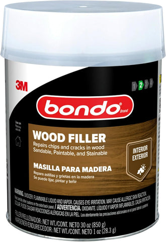 Bondo 20082 Wood Filler, Paste, Pungent Styrene, Yellow, 1 qt Can, Sold as 3 Pack