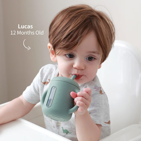 SAMiGO Silicone Baby Straw Cup Sippy Cup for 6+ Months, Infant to Toddler