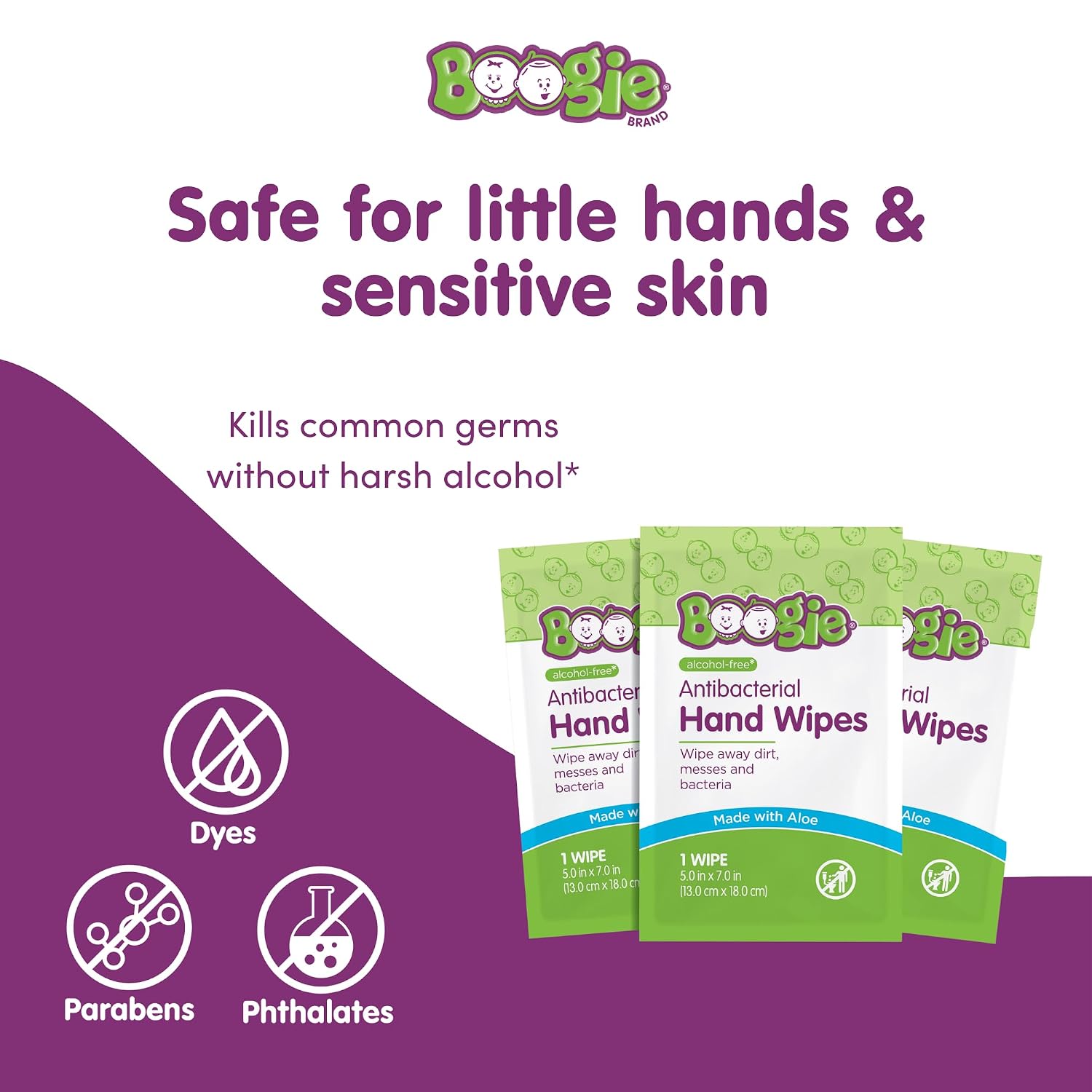 Boogie Antibacterial Hand Wipes - 30 Count