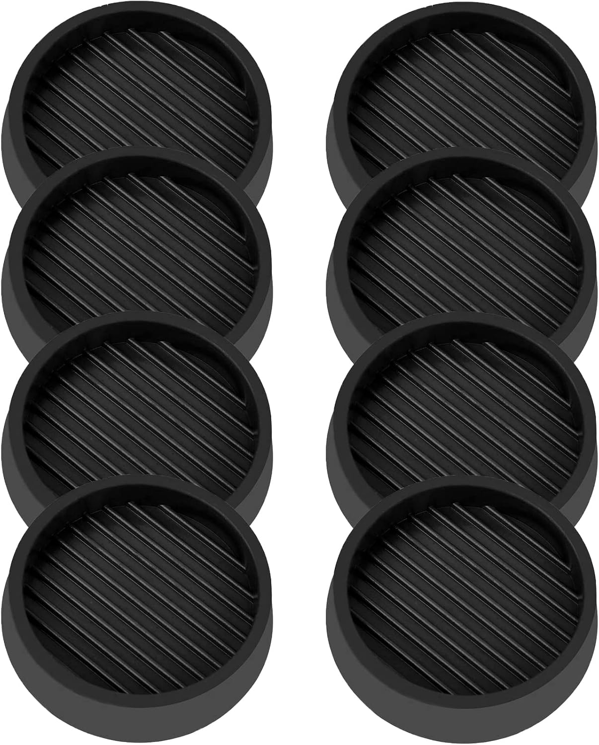 2X2 Round Rubber Caster Cups, Non Slip Furniture Pads - 8 Pack