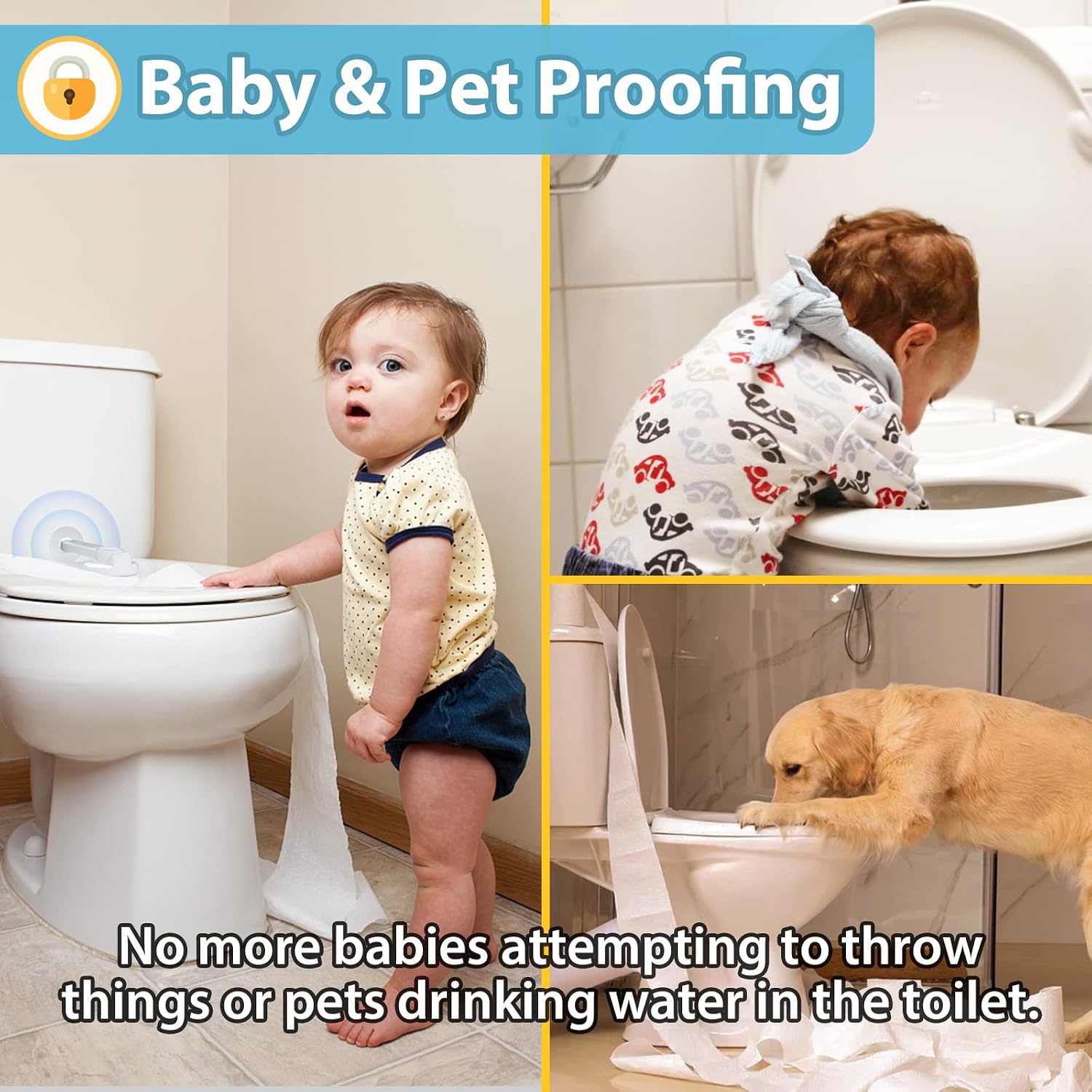 4our Kiddies 2 Pack Baby Toilet Lock for Child Safety, Toilet Seat Lock