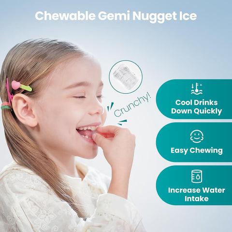 Gevi KNOVA Nugget Ice Maker Countertop, 40lbs/24H Portable Ice Machine Gray