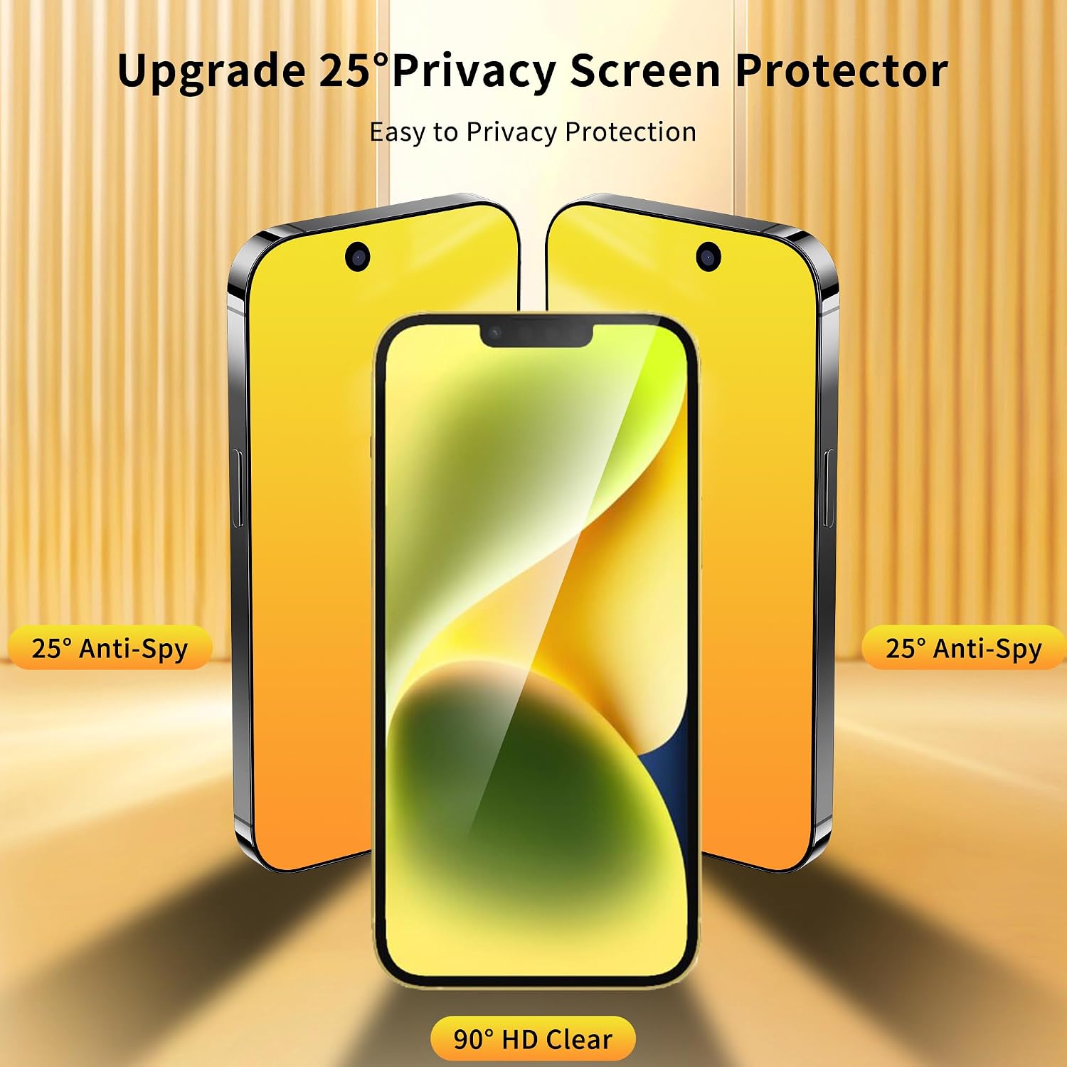 Privacy Screen Protector for iPhone 14/13 /13 Pro (Gold)