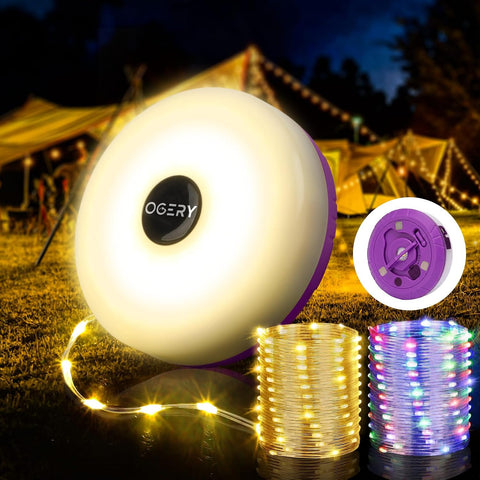 OGERY Camping String Lights 4 in 1, 32.8FT Quick Storage 8 Modes Protable