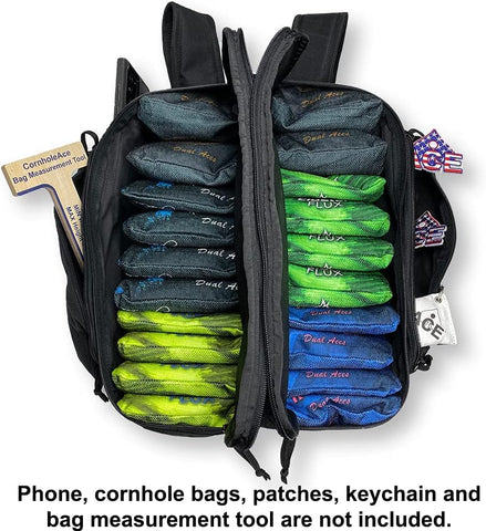 ACE PRO Cornhole Backpack with ACE Patch - Holds Up to Six Cornhole Bag Sets (Up to 24 Bags)