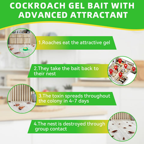 Cockroach Gel Bait Traps 24 Pack, Cockroach Repellent Indoor Home, Roach Deterrent, Pet Safe Roach Repeller Outdoor, Keep Roaches Away, Get Rid of Roaches for House