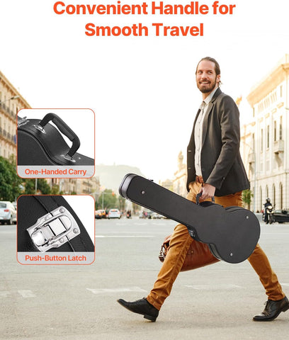 VEVOR Electric Guitar Hard Case, for 39 in LES Paul Guitars, Gourd-Shaped