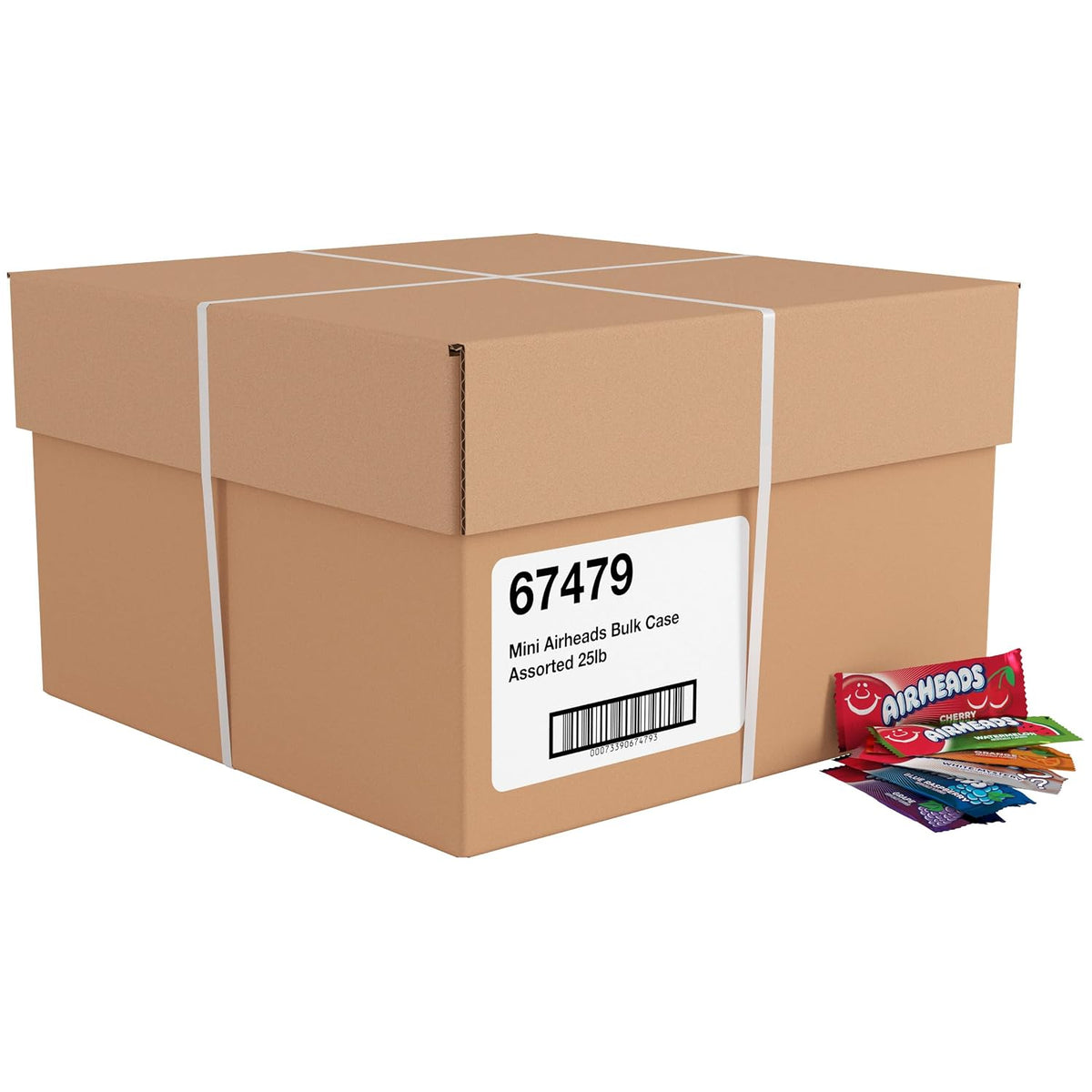 Airheads Mini Candy Bars, Assorted Taffy Variety Pack, 25 lb Box