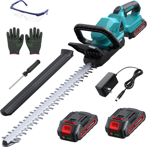 22'' Cordless Hedge Trimmer with 2 Batteries & Charger, Brushless Motor