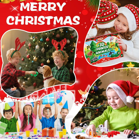 JOICEE 2026 Christmas Advent Calendar with 3D Printed Animals Fidget Toys