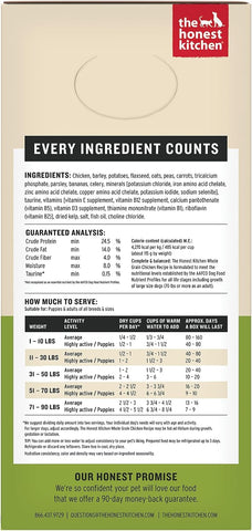The Honest Kitchen Wholemade Whole Grain Chicken Recipe, Human Grade Dehydrated Dog Food, Just Add Water, Supports Digestion, Skin & Coat, Topper for Dry or Wet Dog Food, 10 lb Box Makes 40 lbs