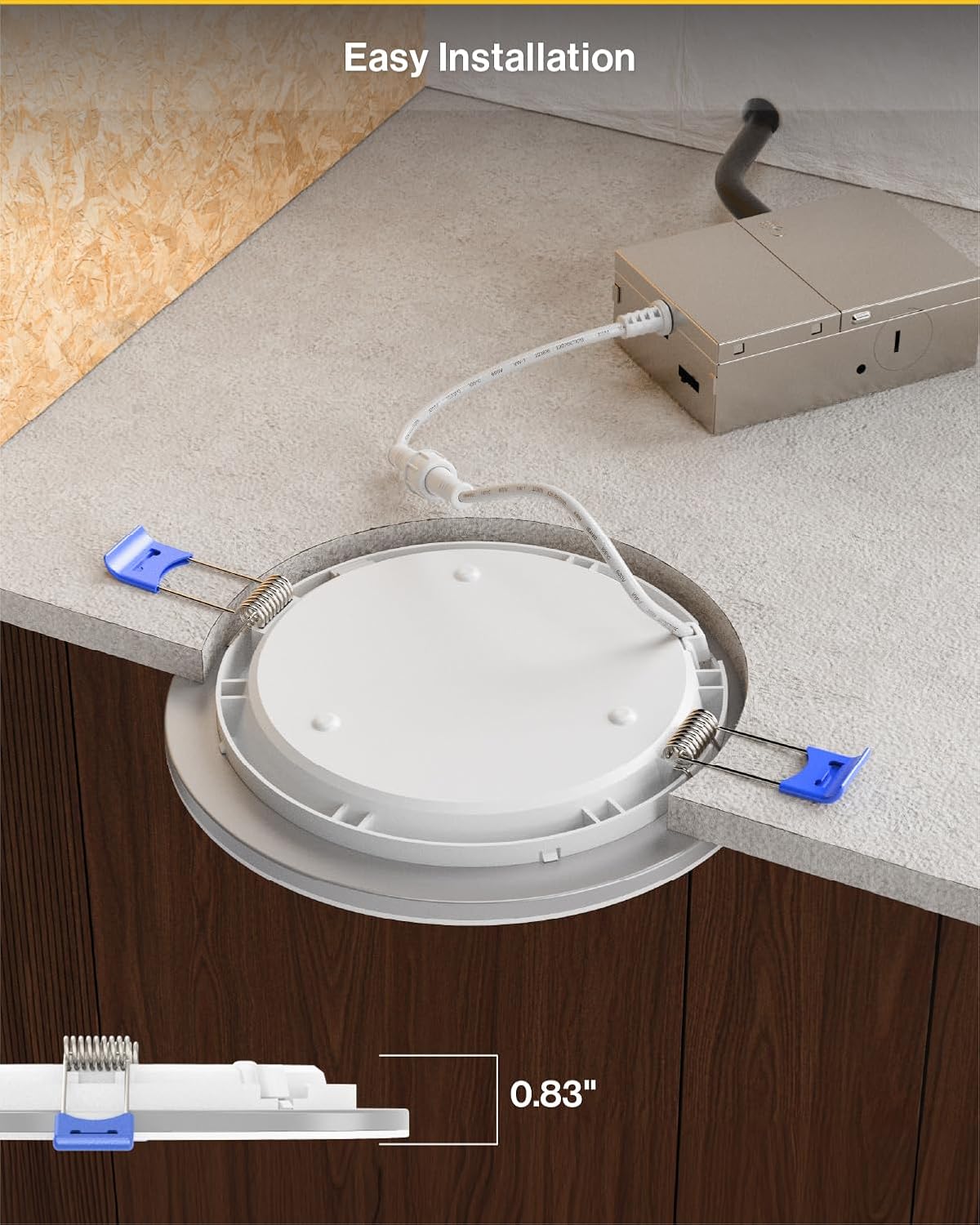 Sunco 12 Pack 6 Inch Canless LED Recessed Light with Night Light 15W, 5CCT