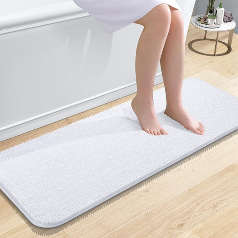 OLANLY Bathroom Runner Rugs 47x17, Extra Soft Absorbent Chenille Bath Rugs