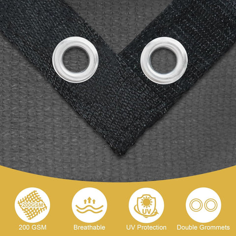 Shade&Beyond 90% Sun Shade Cloth with Grommets, 8' X 20' Pergola Shade Cover Canopy, Mesh Tarp Sun Screens for Patio, Outdoor, Garden, Backyard, Dark Gray