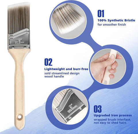 Paint Roller Kit with Extension Pole, 27 Piece Set, 2 to 4 Ft Pole, 4"9" Paint Rollers, Paint Brushes Set for Professional Painting,House Paint Roller for All Latex and Oil Paints & Stains