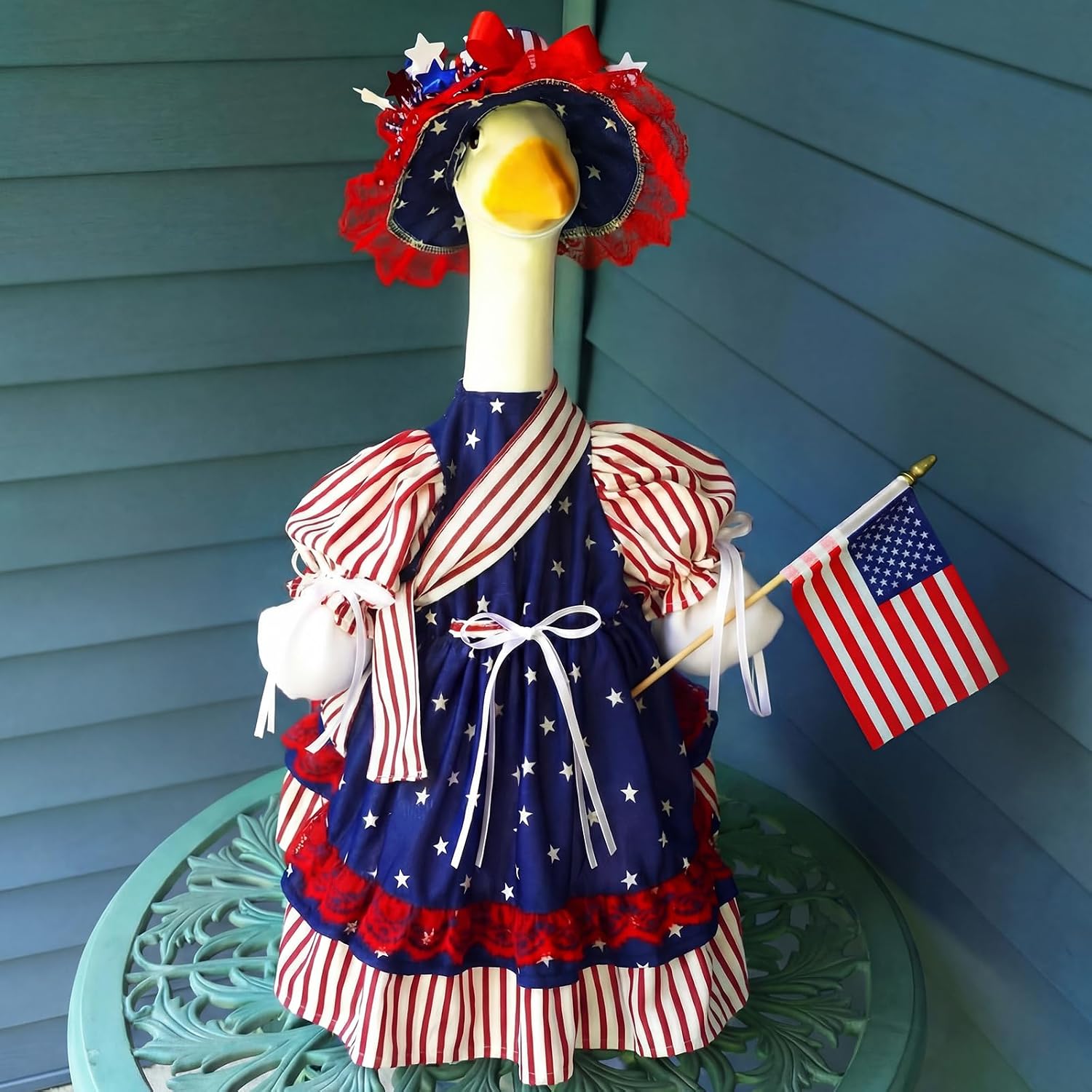 Suzile 4th of July Porch Goose Outfits Patriotic Goose Costume Independence
