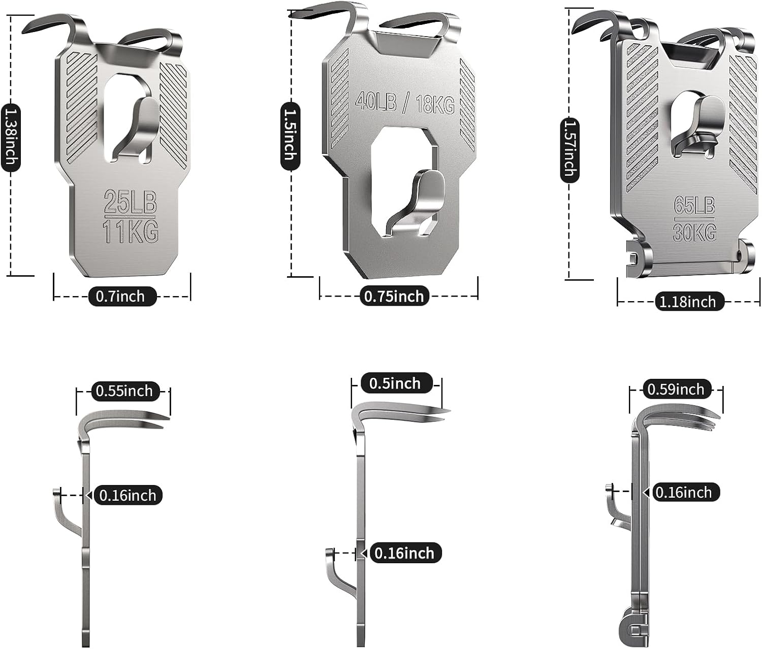 25 40 65 LB Picture Hangers Claw for Drywall Heavy Duty No Damage