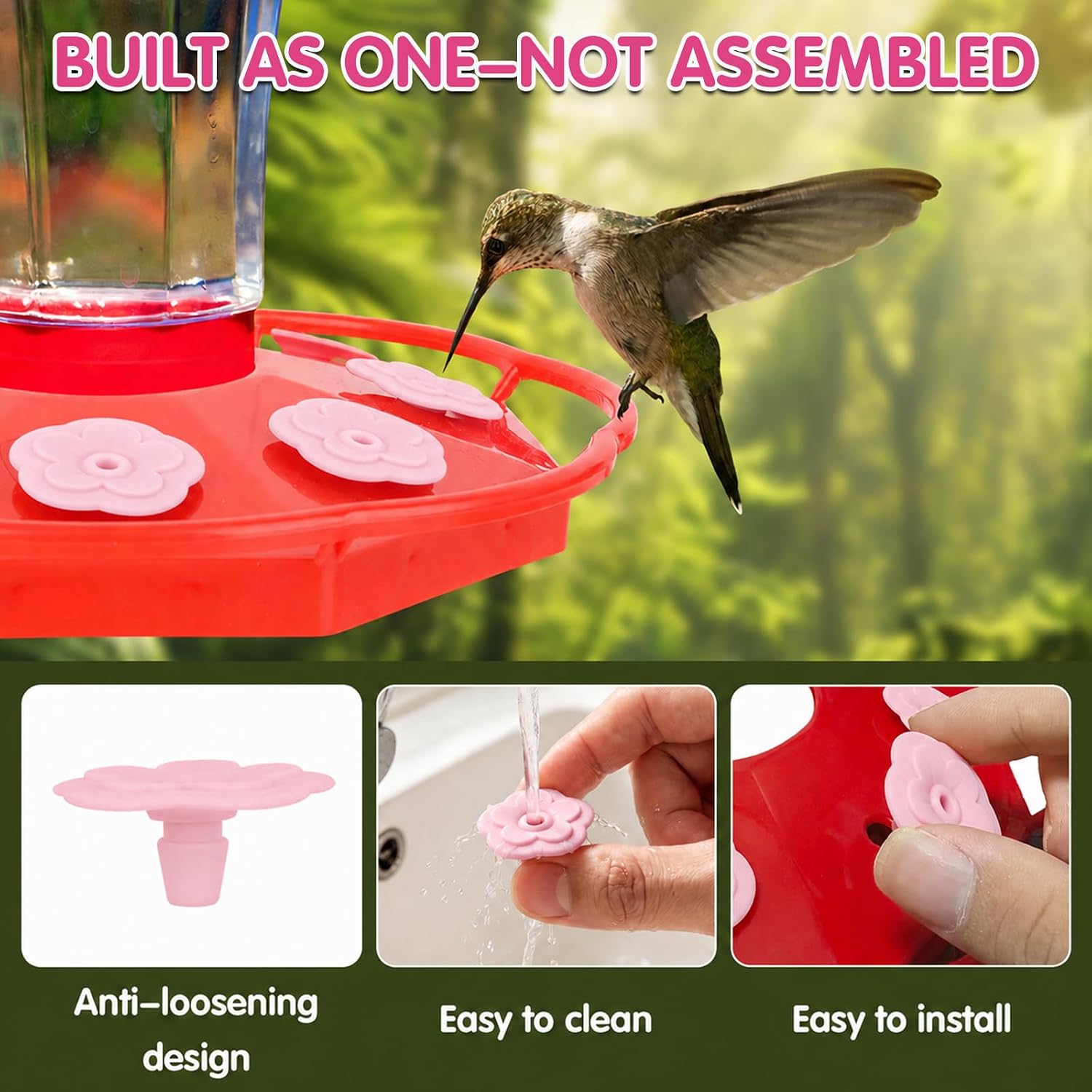 16Pcs Bee Guards Silicone Hummingbird Feeder Flower Replacement Parts
