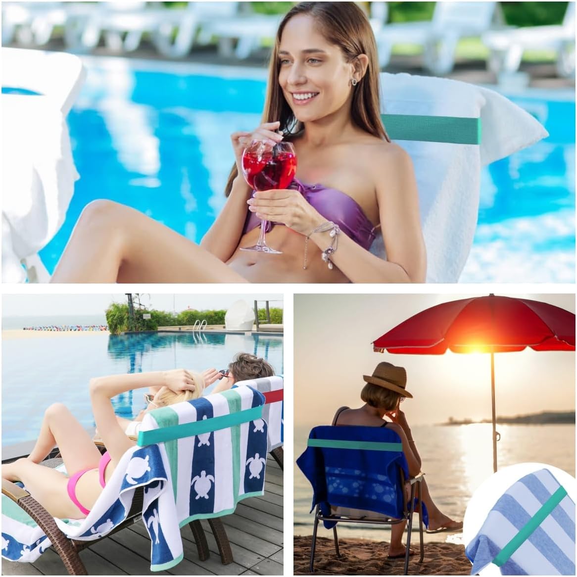 Towel Bands (4 Pack), Cruise Ship & Beach Essentials – Better Than Clips