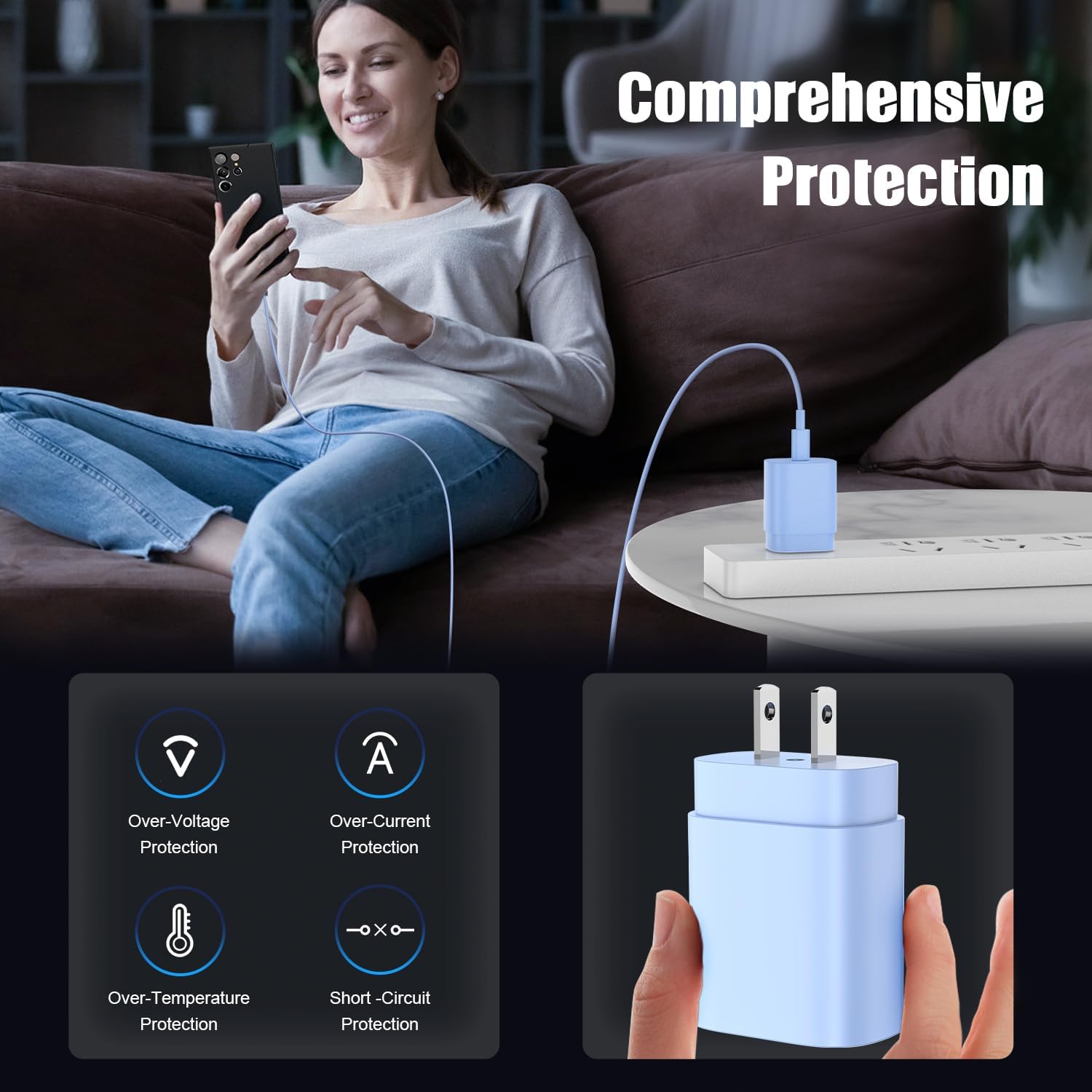 Type C Charger Fast Charging,4Pack 25W Super USB C Fast Charger Block