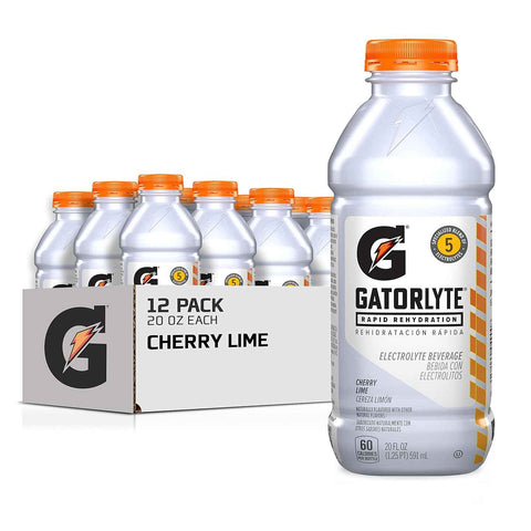 Gatorlyte Rapid Rehydration Electrolyte Beverage, Orange, 20oz Bottles (12 Pack)