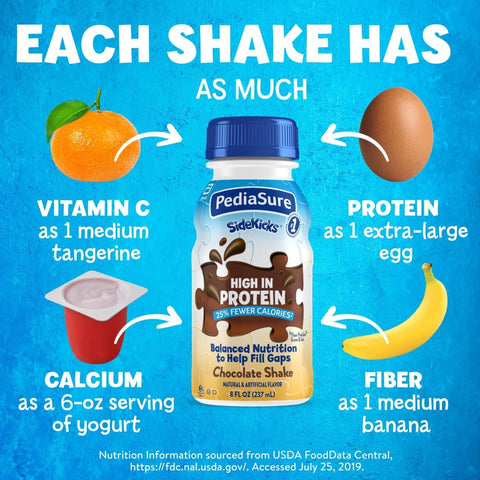 PediaSure SideKicks Kids Protein Shakes, 10g Protein, Chocolate, 24 Pack | Delicious Shake for Kids that’s High in Protein and has 27 Vitamins & Minerals to Help Fill Nutrient Gaps, 8-fl-oz Bottles
