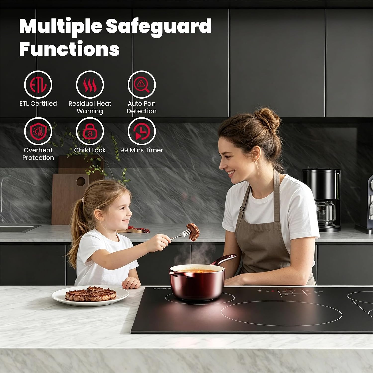 GASLAND 30 Inch Induction Cooktop, 4 Burner with Bridge Element, 220V