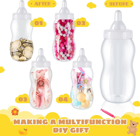 Tessco for you 2 Pcs 15in Jumbo Baby Bottle Bank Baby Shower, White