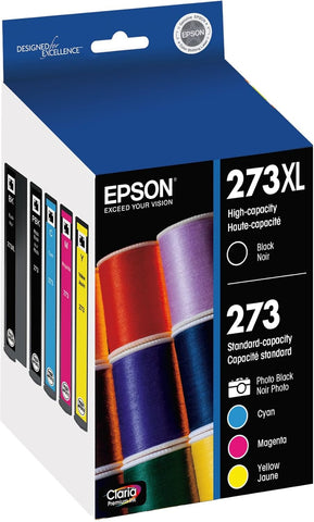 Epson 273 Claria Ink High Capacity Black & Standard Color Cartridge Combo Pack (T273XL-BCS) Works with Expression Premium XP-520, 600, 610, 620, 800, 810, 820