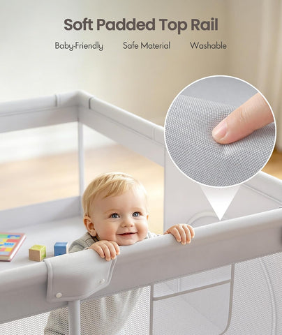 Fodoss Baby Playpen, 47×47in Playpen for Babies and Toddlers with Door