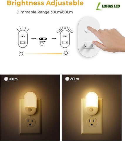 L LOHAS LED Motion Sensor Night Light, Motion Sensor Light Indoor, 30/60LM