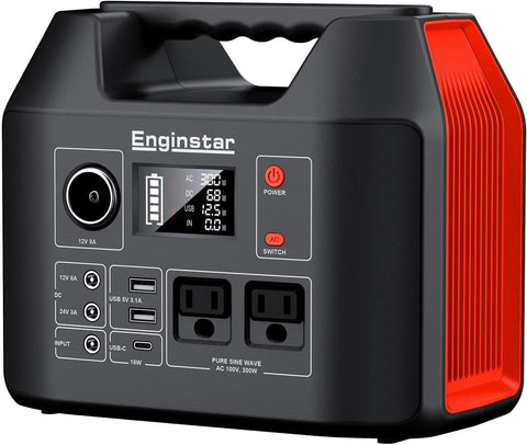 EnginStar Portable Power Station 300W 296Wh Solar Generator