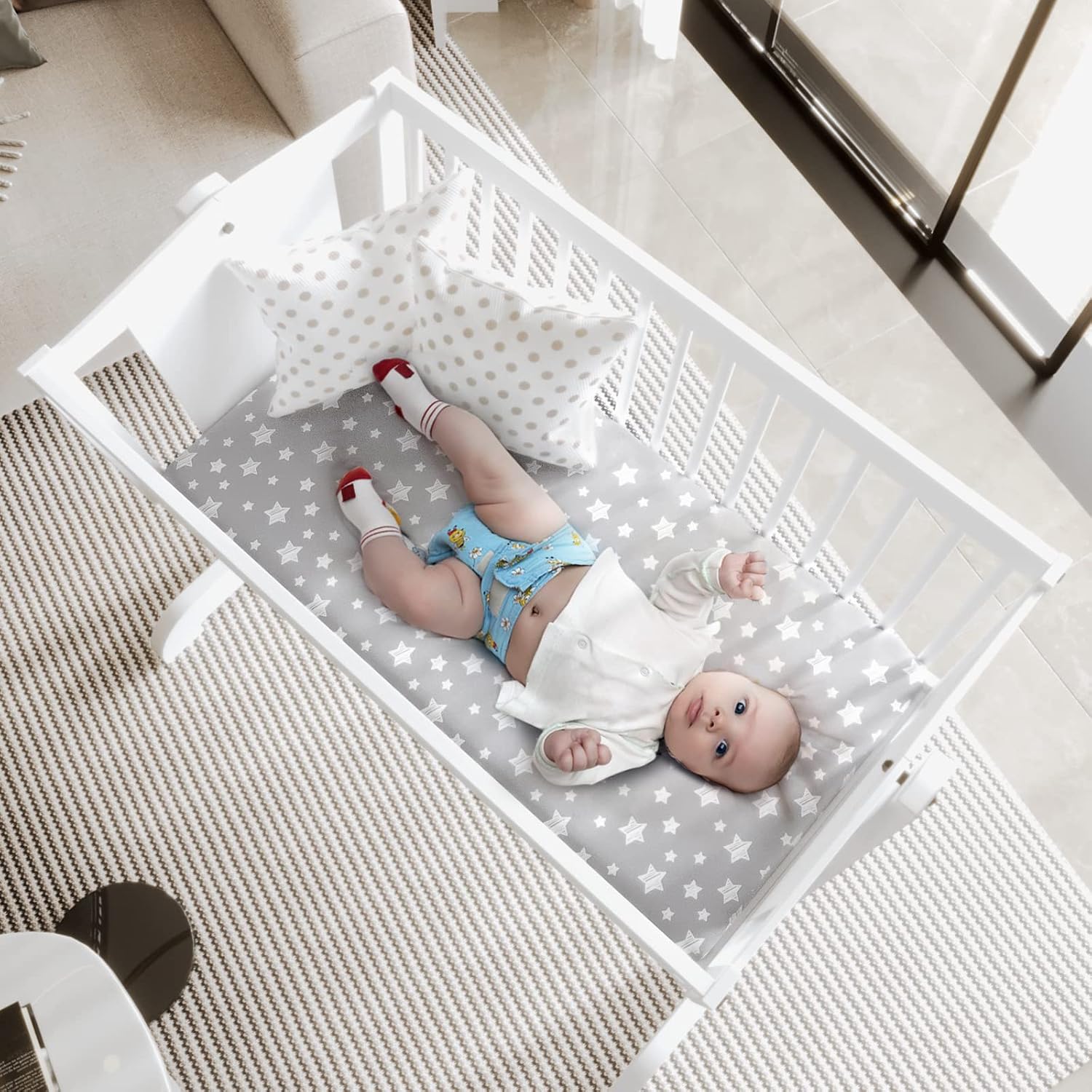 Bassinet Sheets for Baby Boy or Girl, Universal Fit for Bassinet Mattress