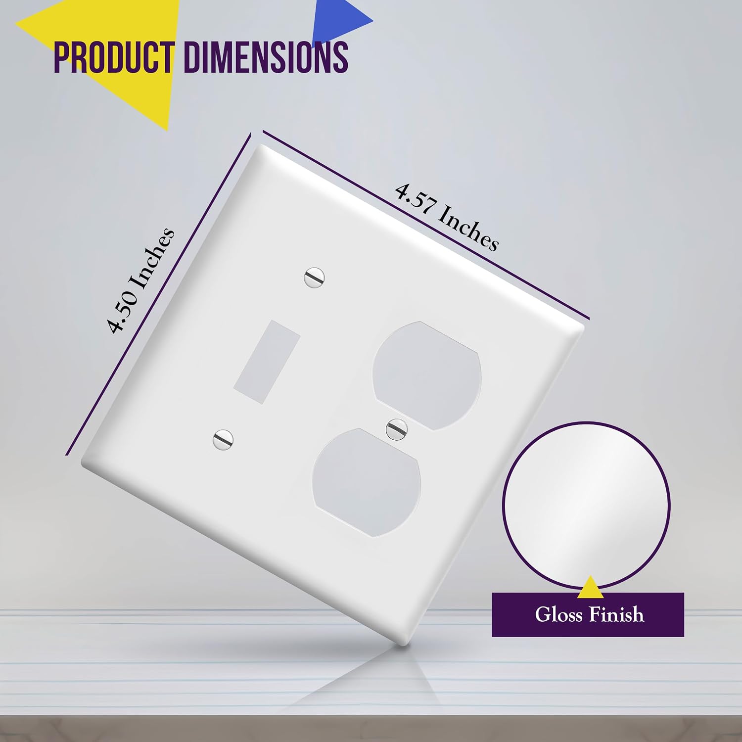 ENERLITES 2-Gang Toggle/Duplex Combination Wall Plate, White