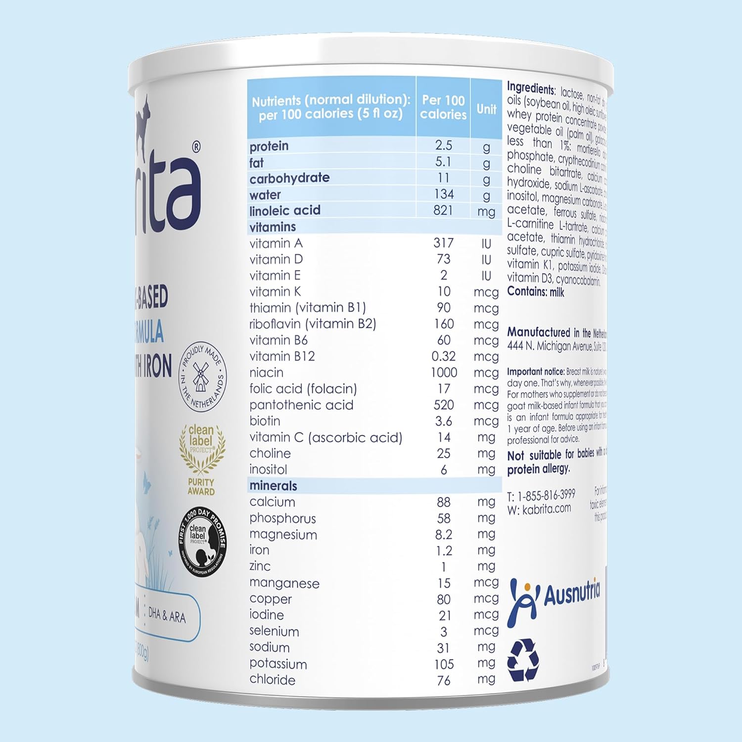 Kabrita Goat Milk Infant Formula Powder, Gentle Digestion, Non-GMO, 28 oz