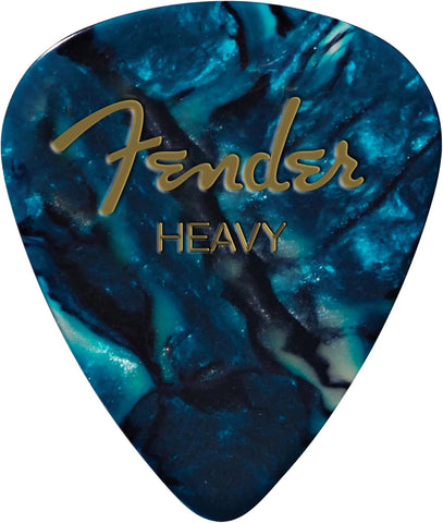Fender Premium Celluloid Guitar Picks 351 Shape, Ocean Turquoise, Medium, 12-Pack
