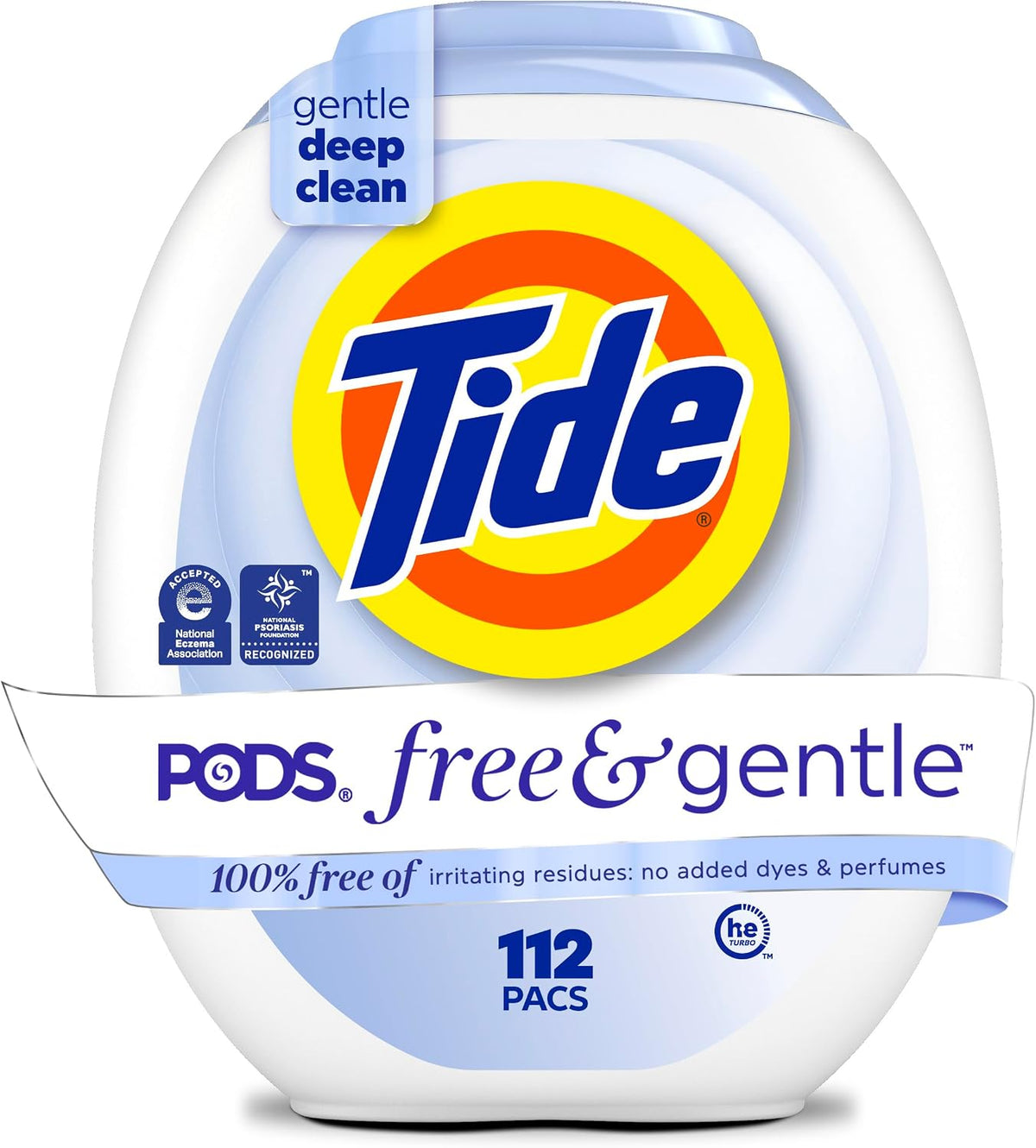 Tide PODS Free & Gentle Laundry Detergent Soap Pacs, 112 Count, Tide PODS Laundry Detergent, Laundry Detergent Pacs, Laundry PODS Detergent