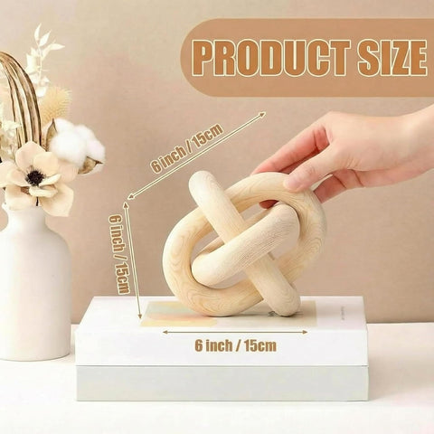 Yalikop 3 Link Wood Knot Decor Rustic Table Shelf Accents, Natural