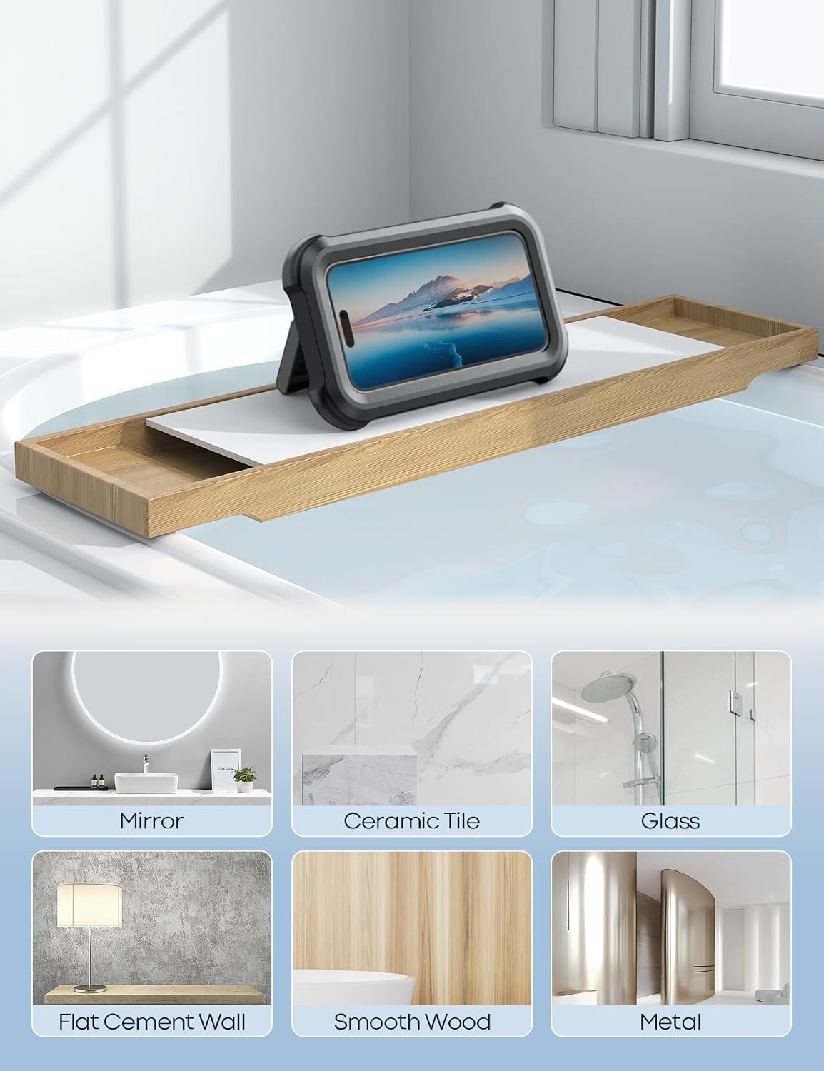 Lamicall Waterproof Shower Phone Holder, Bathroom Accessories for iPhone