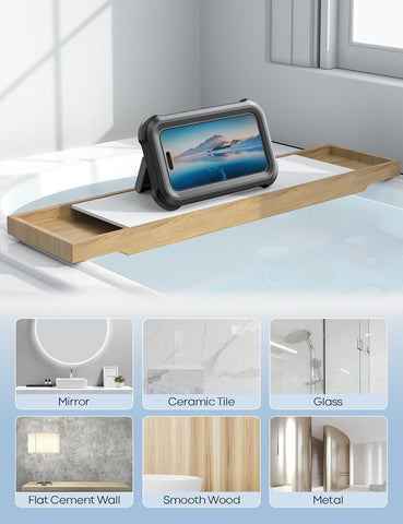 Lamicall Waterproof Shower Phone Holder, Bathroom Accessories for iPhone