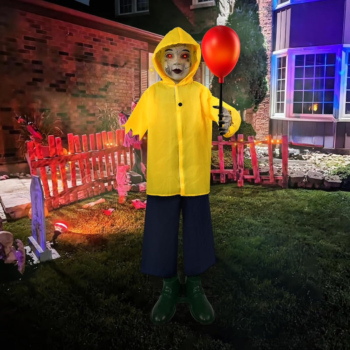 4 Ft Life Size Halloween Animatronics Prop with Sound & Touch