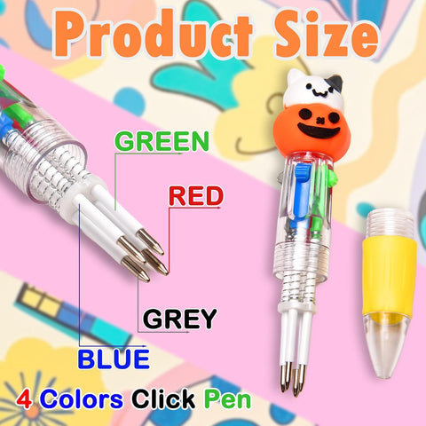 24Pcs Mini Multicolor Pens in One 4-in-1, Cute Pens Bulk for Party Favors and Birthdays, Delightful Ballpoint Pen Back To School Gifts Classroom Student Prizes