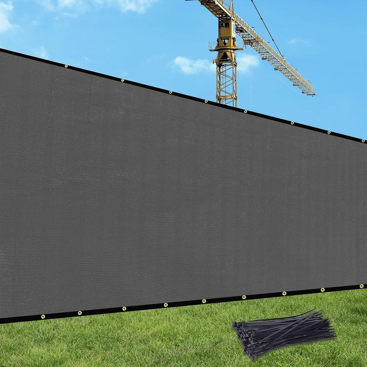 UPGRADE Privacy Fence Screen 4'x47' Dark Grey Outdoor 90% Visibility Blockage 170 GSM Mesh Shade Cover Panels for Backyard,Balcony,Home Decoration with Zip Ties,Customized Avaliable